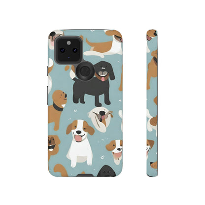 Sniffwagglendwalk™ Multi Dog Design Tough Phone Case. - Sniff Waggle And Walk