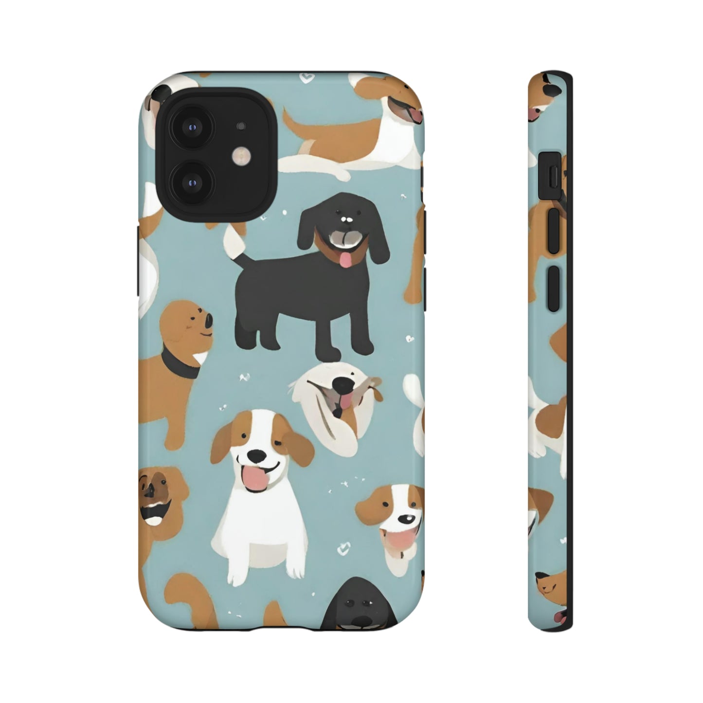 Sniffwagglendwalk™ Multi Dog Design Tough Phone Case. - Sniff Waggle And Walk