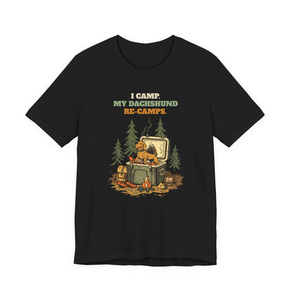 Dachshund camping t-shirt colour option