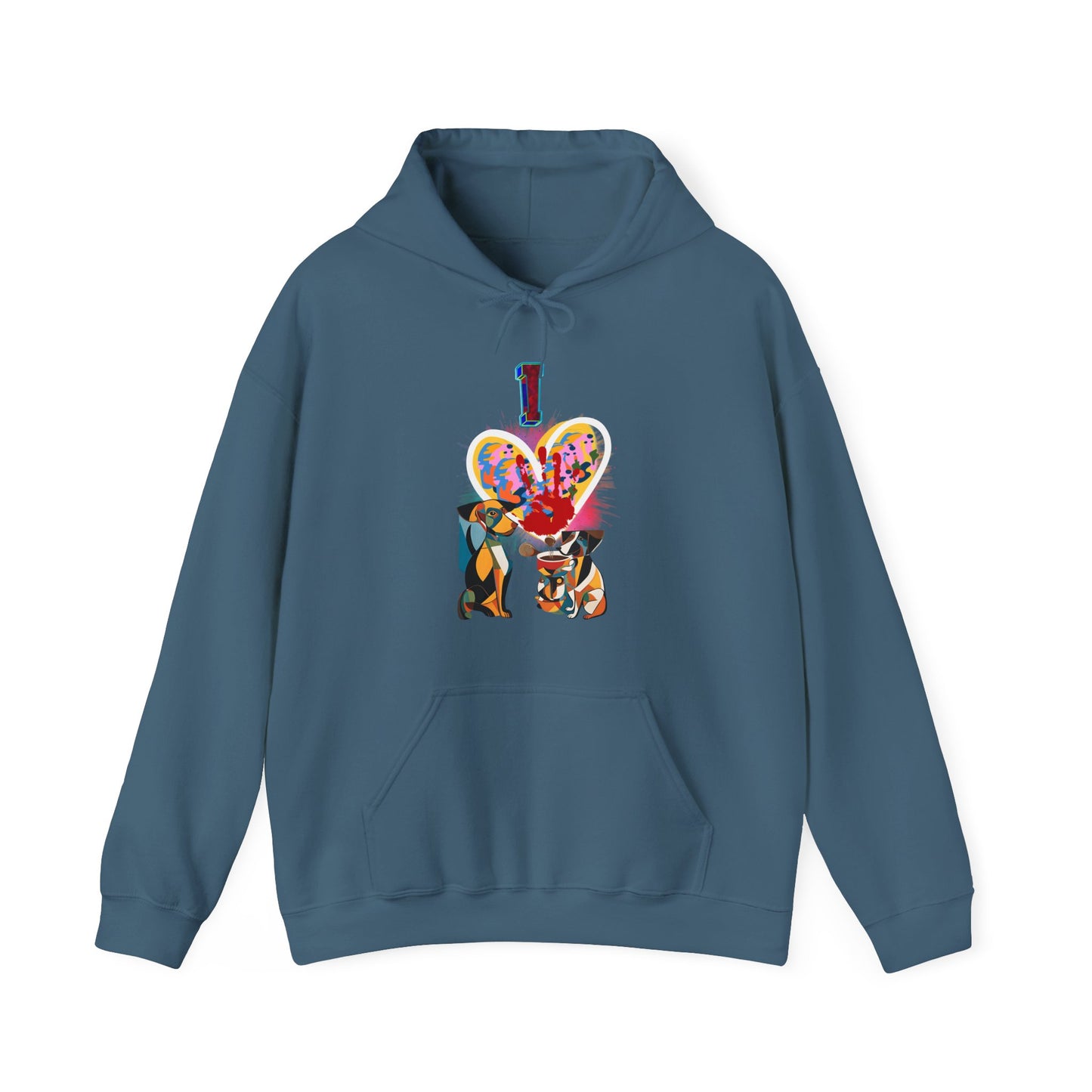 "Unisex Hoodie with Adorable 'I Love Dogs' Design"-Sniffwaggleandwalk™