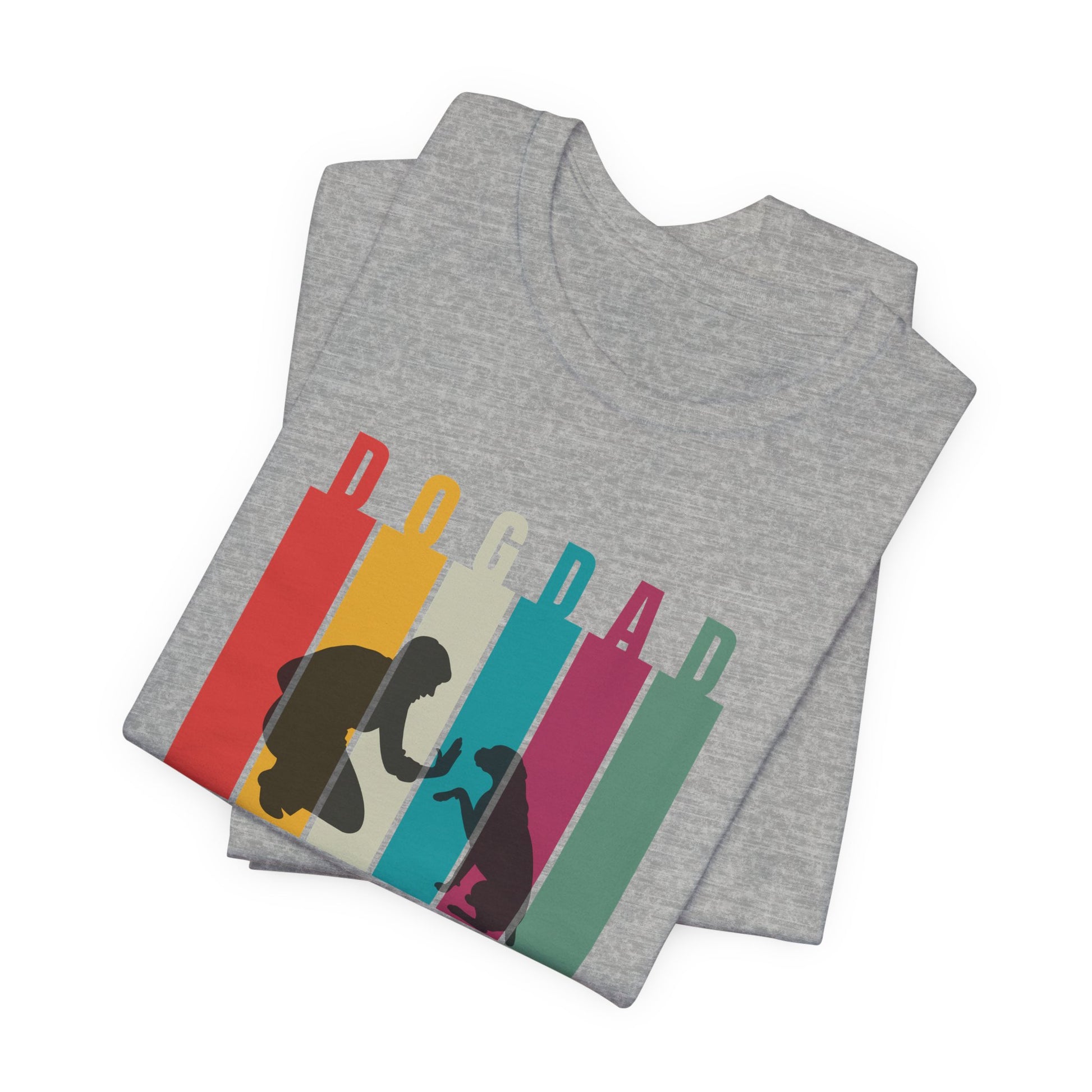 Dog Dad T-Shirt — retro stripe tee detail