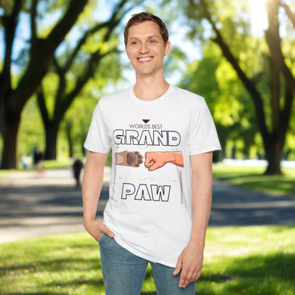 WORLDS BEST GRANDPAW Unisex Softstyle T-Shirt - Sniff Waggle And Walk