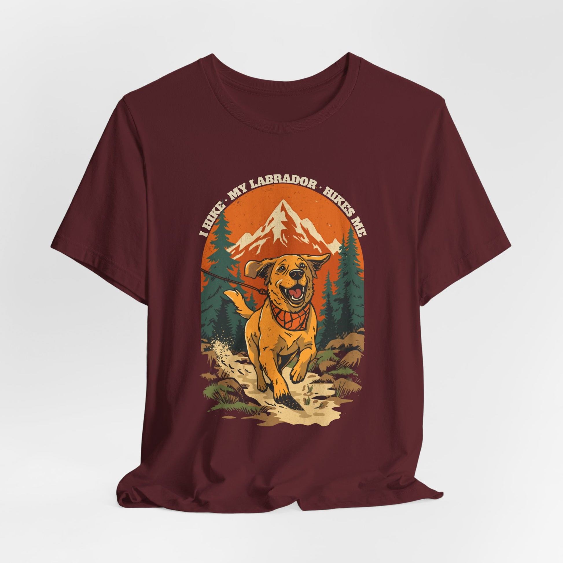 Labrador hiking dog tee detail