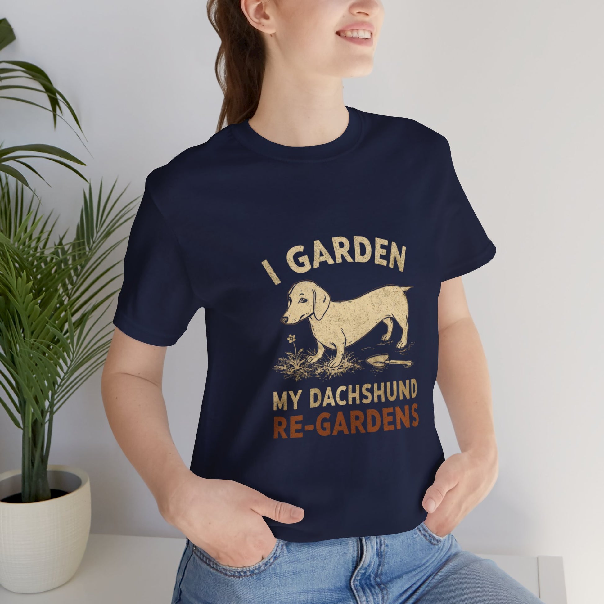 Dachshund dog lover gardening shirt on black