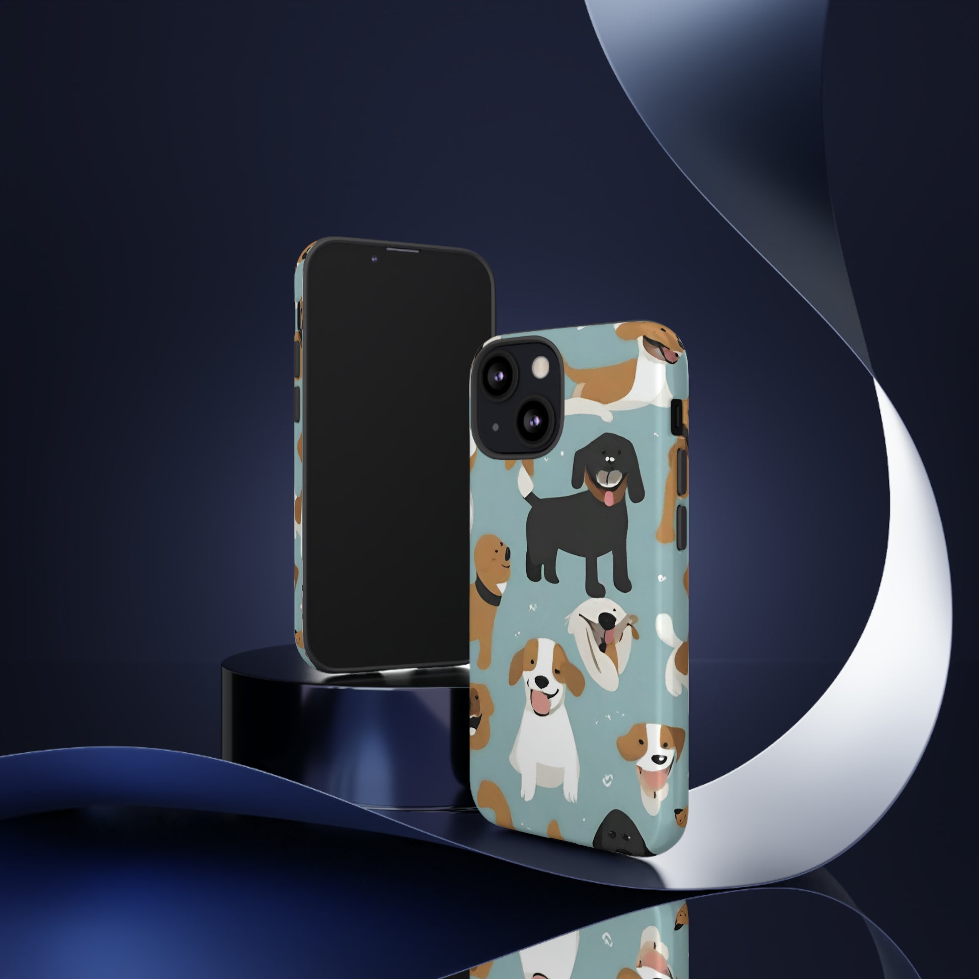 Sniffwagglendwalk™ Multi Dog Design Tough Phone Case. - Sniff Waggle And Walk