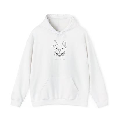 Staffie Dog Mum minimalist line art hoodie product view