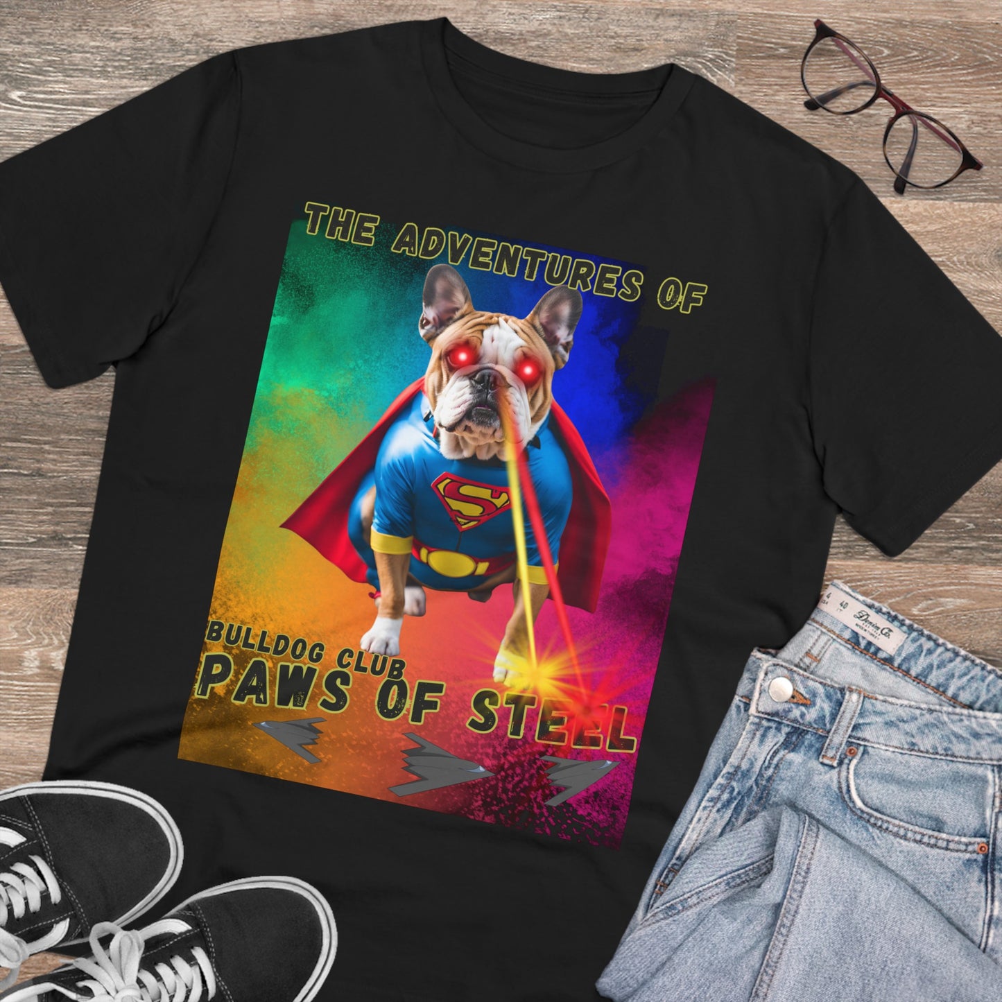 "BULLDOG CLUB PAWS OF STEEL" Organic Creator T-shirt - Unisex by SniffWaggleandWalk™ - Sniff Waggle And Walk