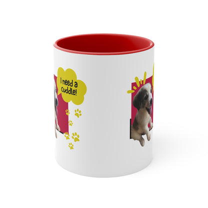 "I NEED A CUDDLE" Coffee Mug, 11oz - Sniff Waggle And Walk