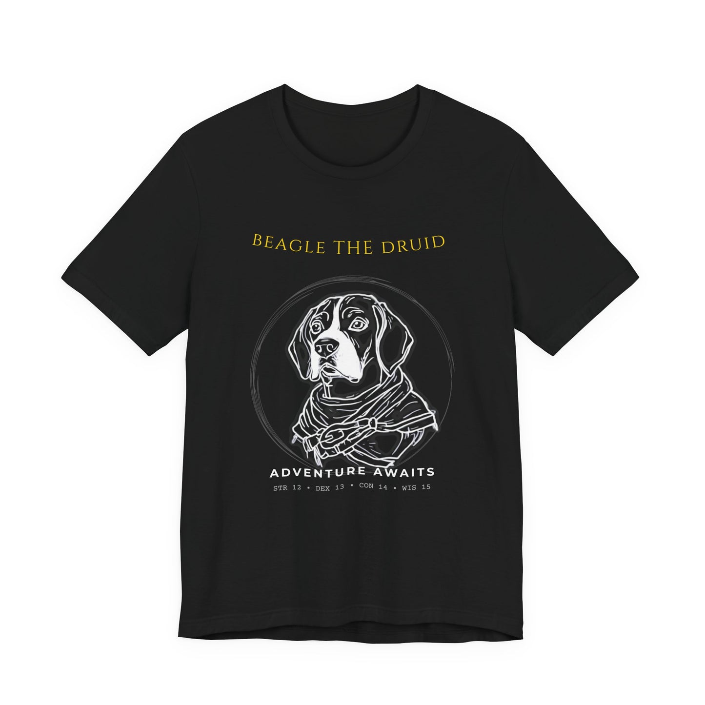 Beagle the Druid T-Shirt — "Adventure Awaits" Fantasy Dog Tee