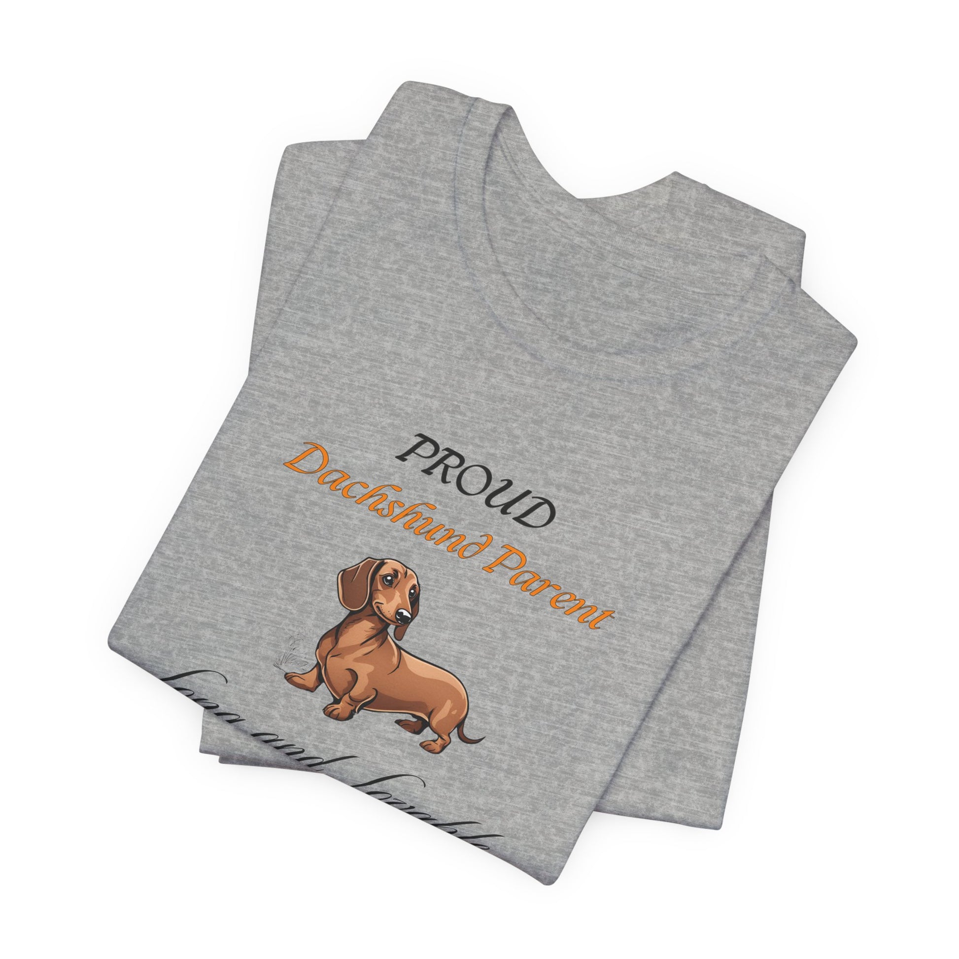 Proud Dachshund Parent t-shirt White detail close-up