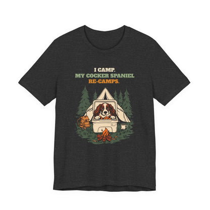 I Camp. My Cocker Spaniel Re-Camps. t-shirt neckline and collar detail