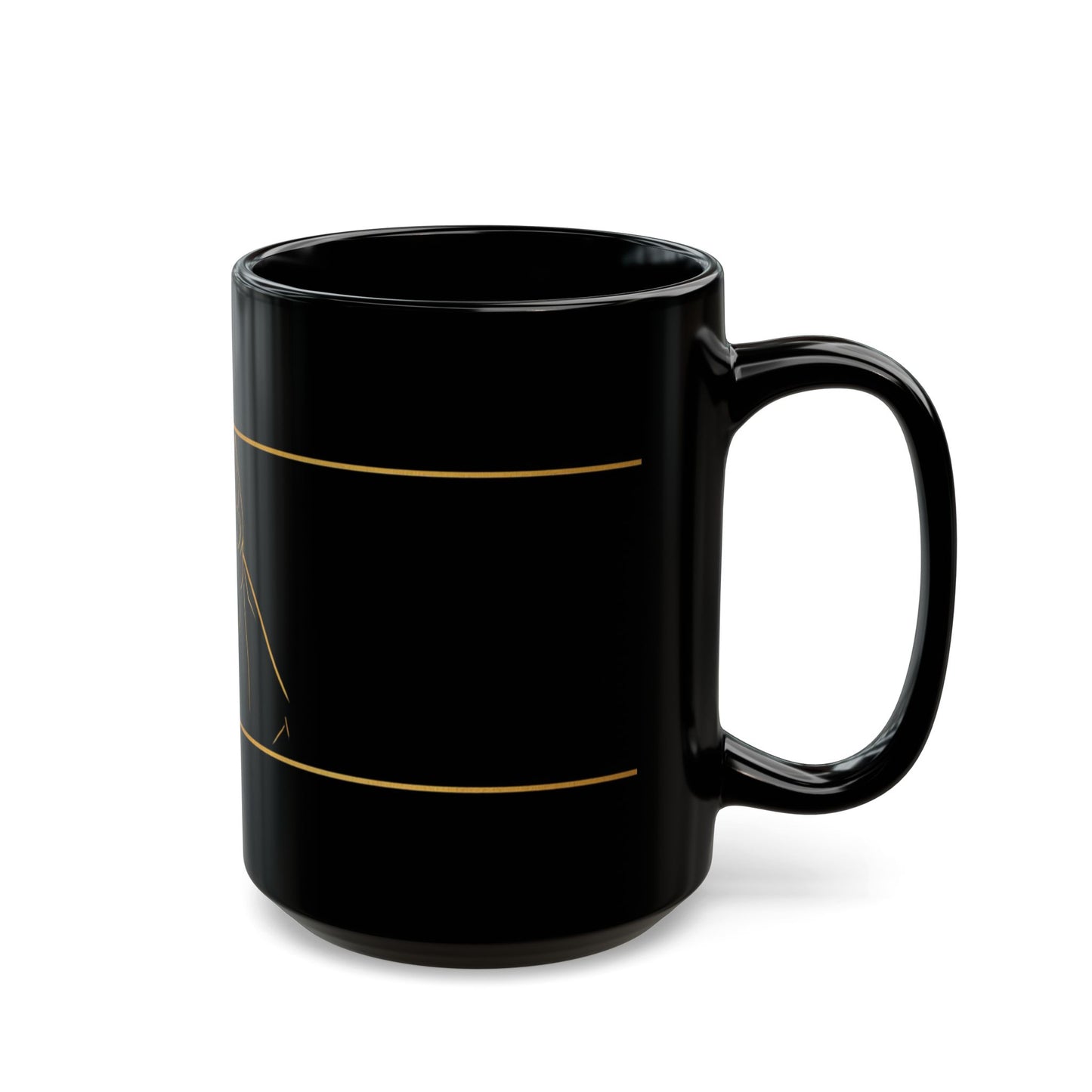 Black Ceramic Mug with Gold staffie Outline – Elegant Pet Lover Coffee Cup (11oz, 15oz)