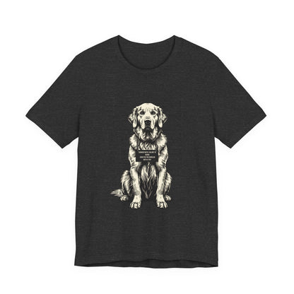 Golden Retriever True Crime Night Shift t-shirt, black heather, back view