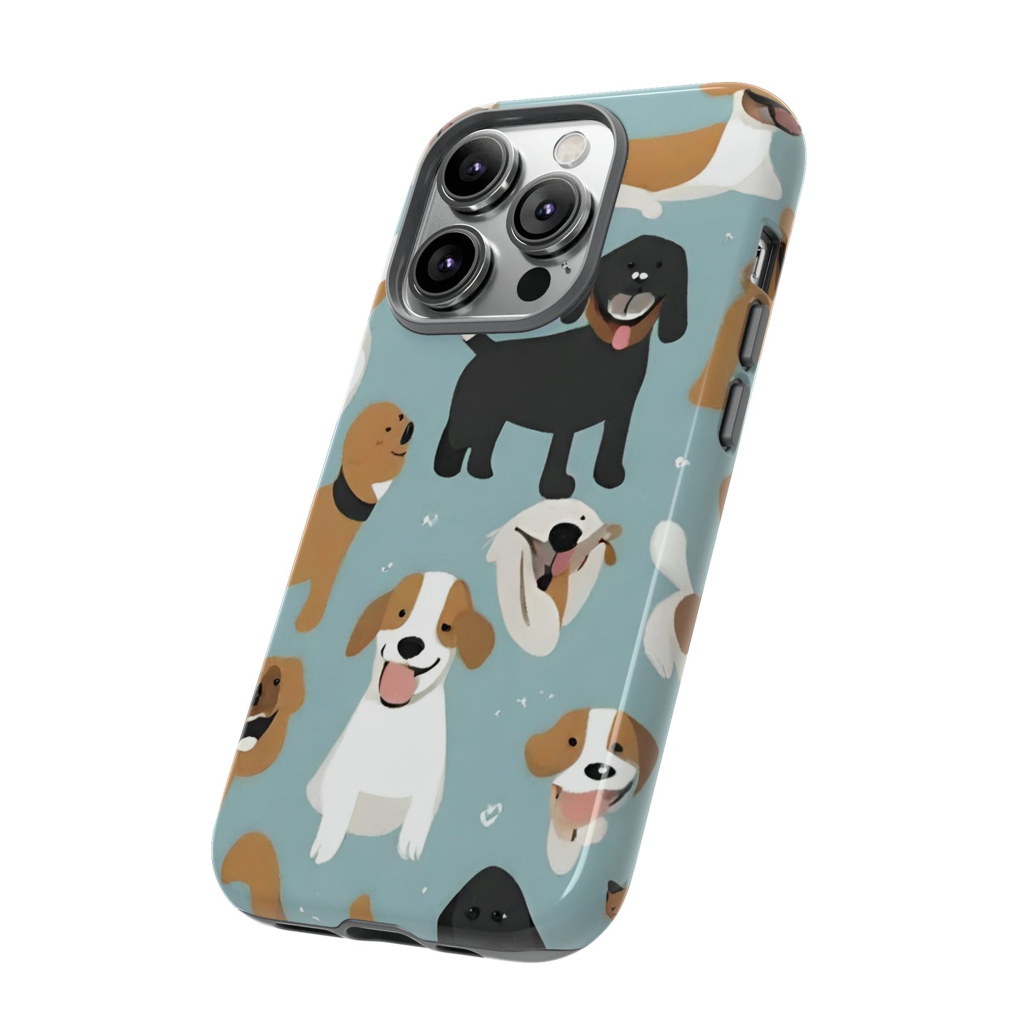 Sniffwagglendwalk™ Multi Dog Design Tough Phone Case. - Sniff Waggle And Walk