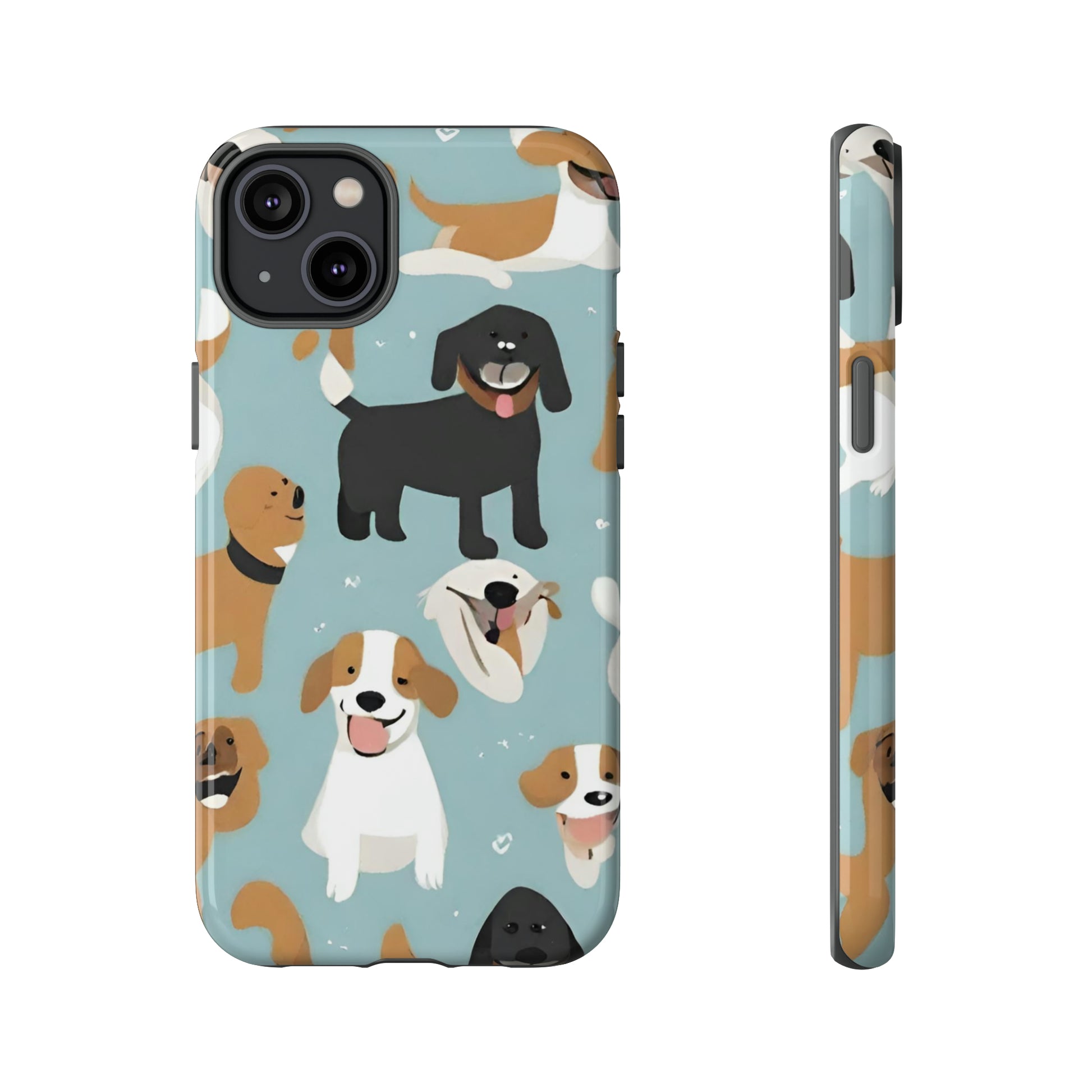 Sniffwagglendwalk™ Multi Dog Design Tough Phone Case. - Sniff Waggle And Walk