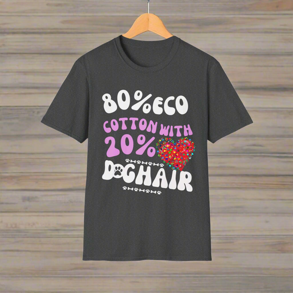 80% Cotton 20% Dog Hair T-Shirt flat lay — ring-spun cotton — SniffWaggleNWalk™