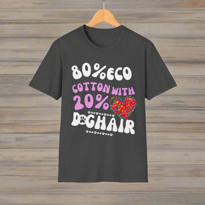 80% Cotton 20% Dog Hair T-Shirt flat lay — ring-spun cotton — SniffWaggleNWalk™