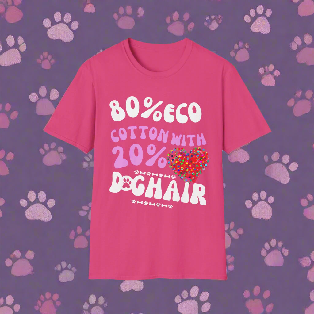 80% Cotton 20% Dog Hair T-Shirt size guide — unisex S to 2XL — SniffWaggleNWalk™