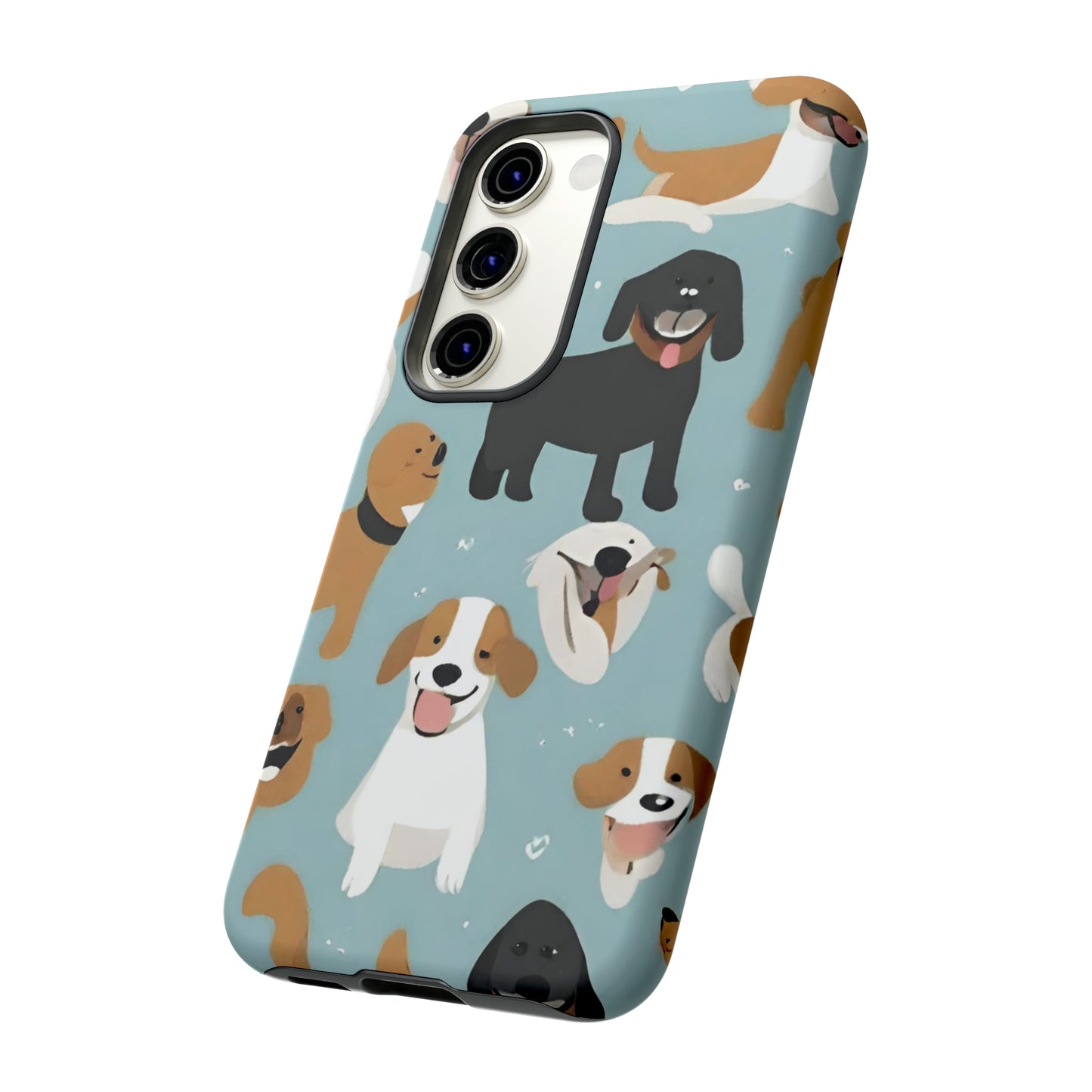 Sniffwagglendwalk™ Multi Dog Design Tough Phone Case. - Sniff Waggle And Walk