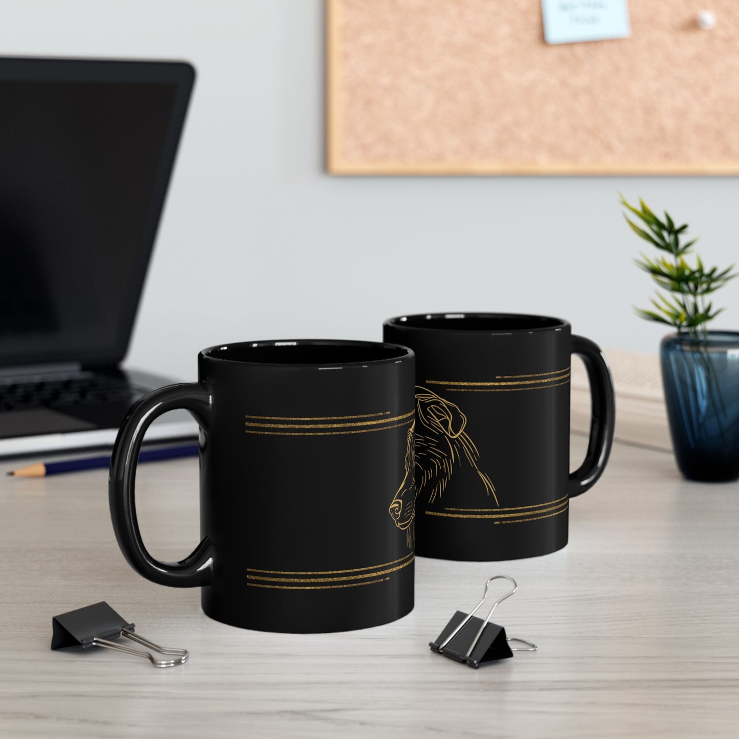 border collie Black Ceramic Mug — Elegant Dog Lover Coffee Cup (11oz, 15oz)