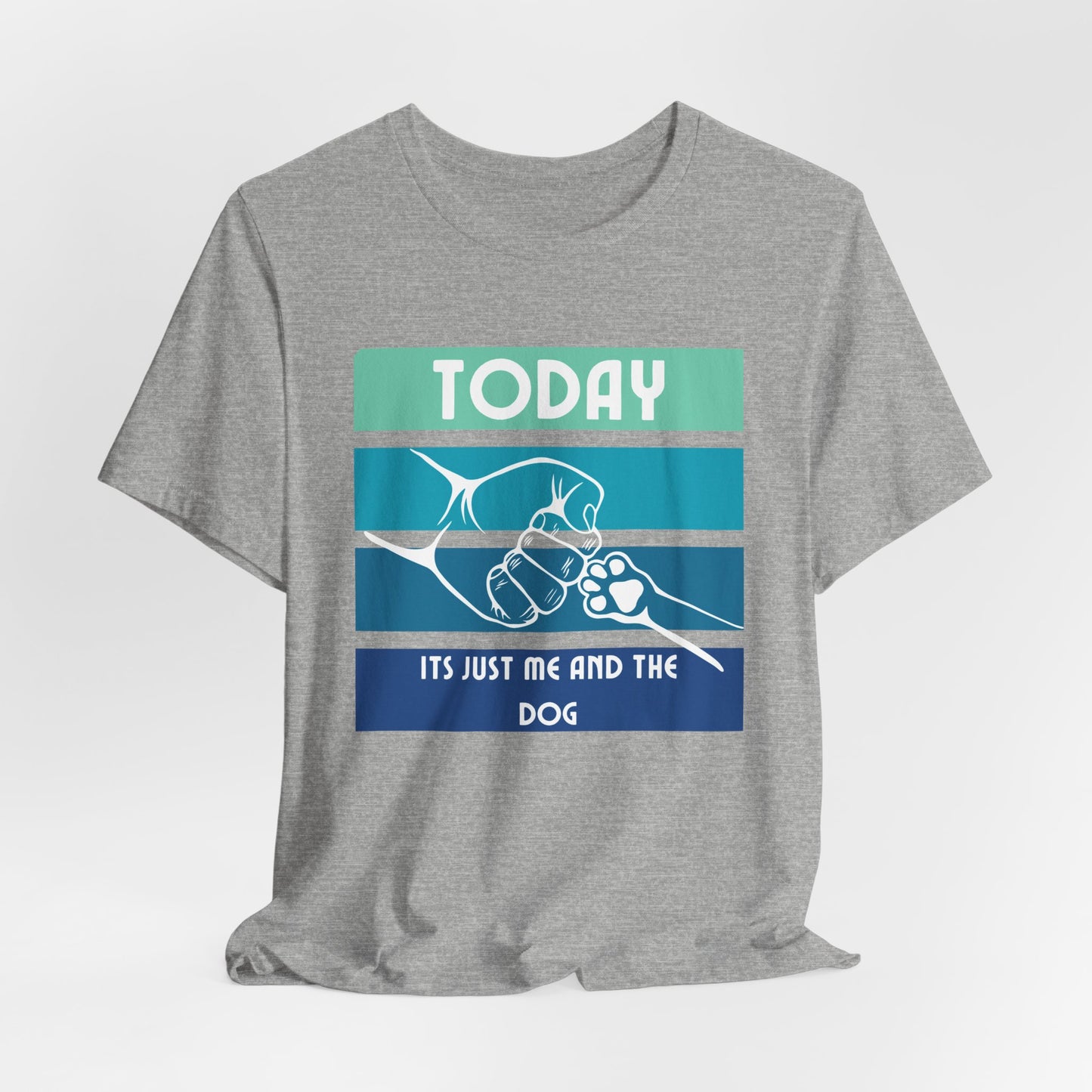 Funny dog-lover retro block t-shirt, close-up of stripes