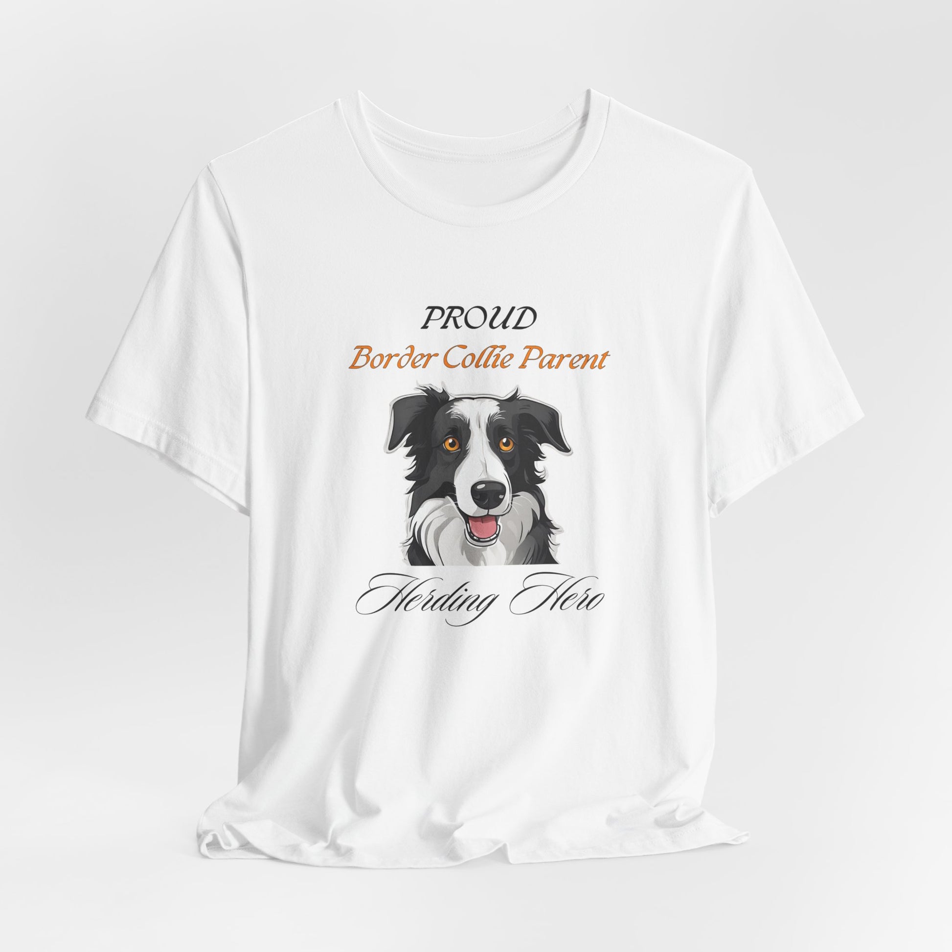 Proud Border Collie Parent t-shirt in White, flat lay
