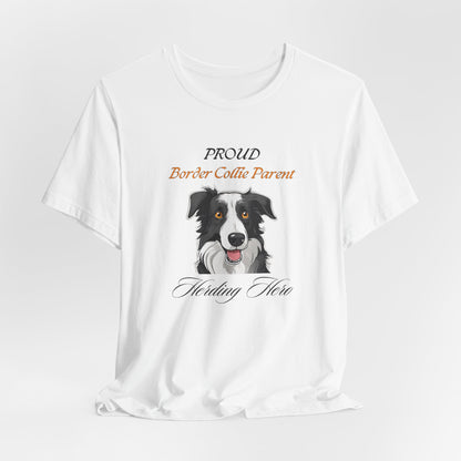 Proud Border Collie Parent t-shirt in White, flat lay