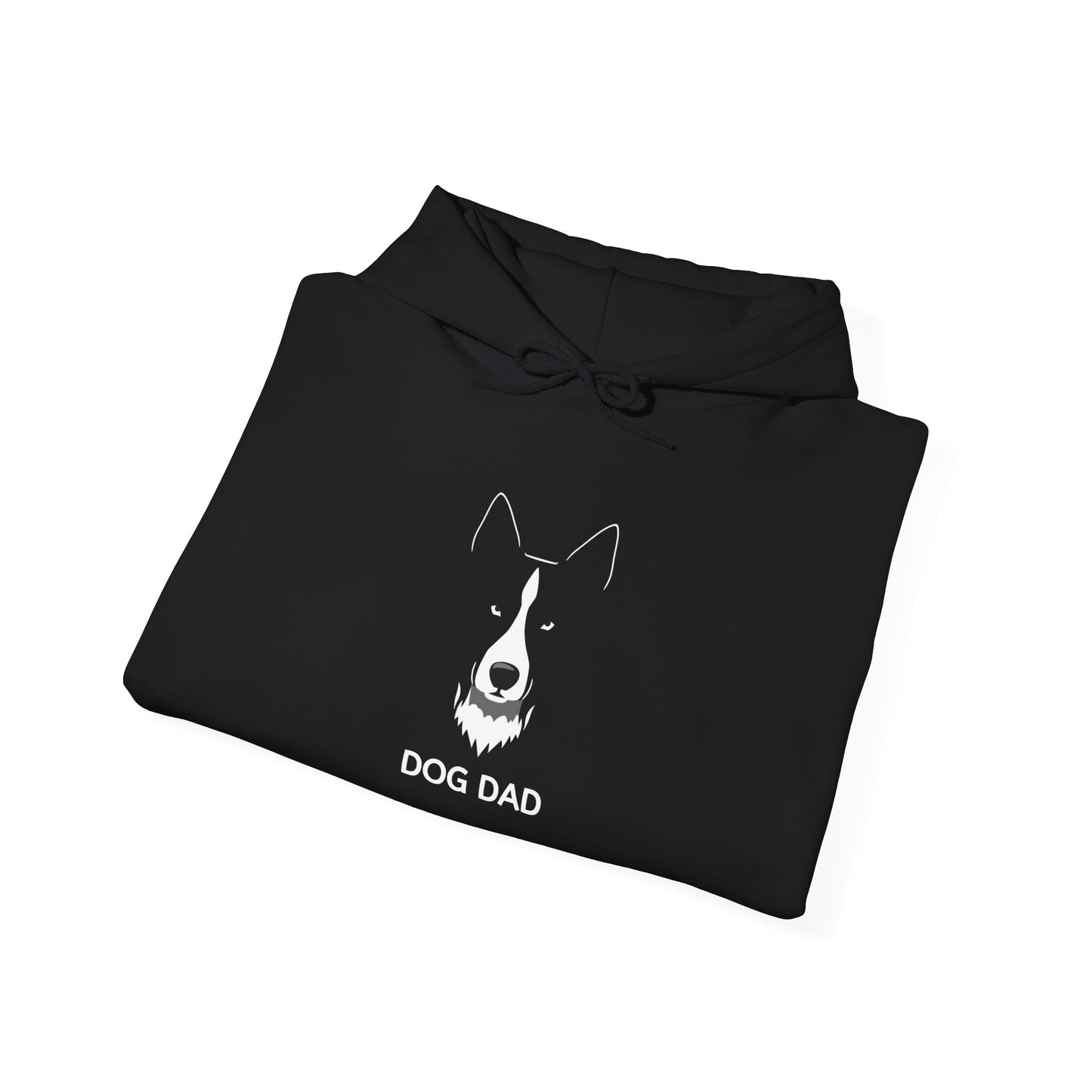 Navy hoodie with white Border Collie Dog Dad design
