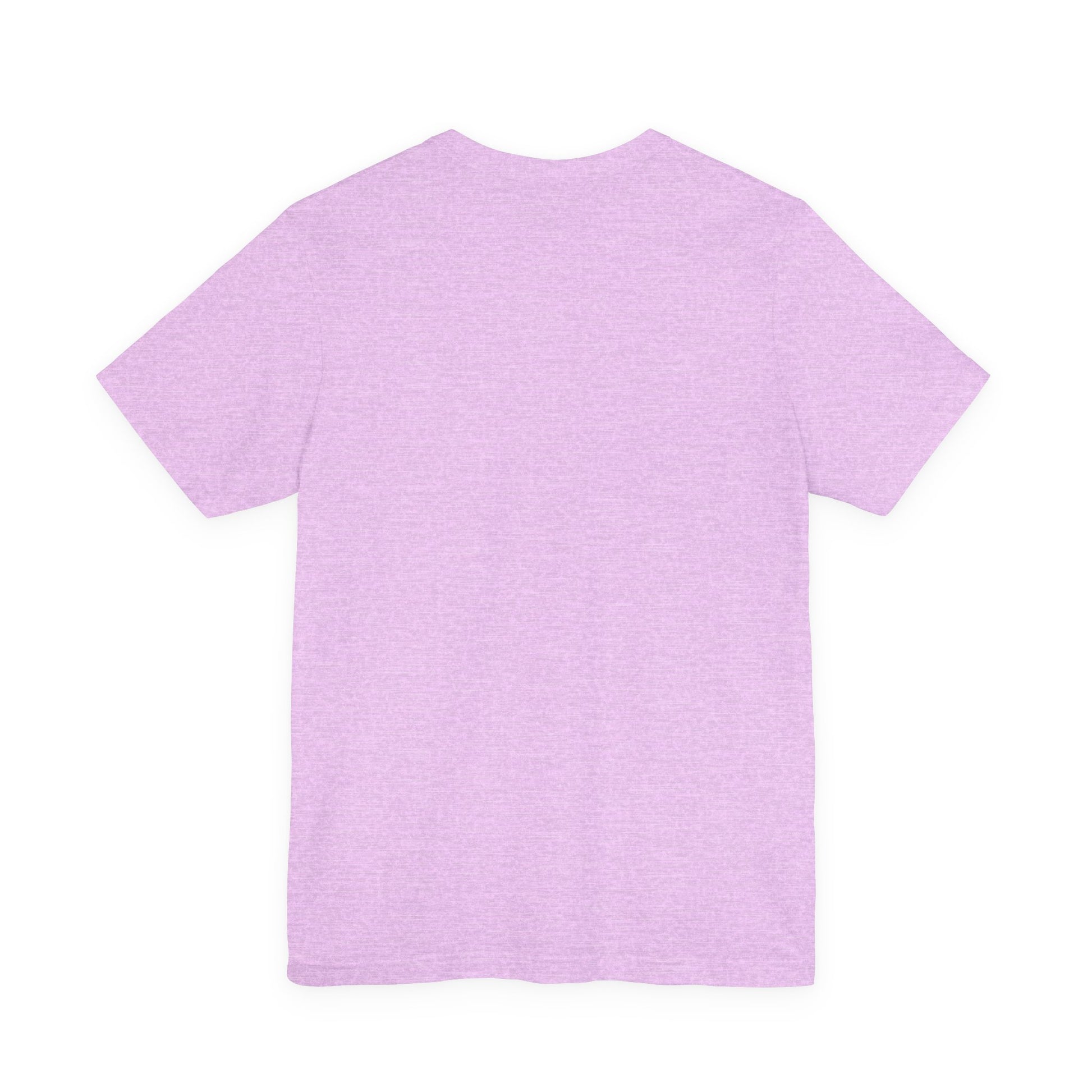 Back view of Heather Prism Lilac Bulldog Club unisex t-shirt