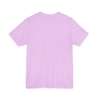 Back view of Heather Prism Lilac Bulldog Club unisex t-shirt