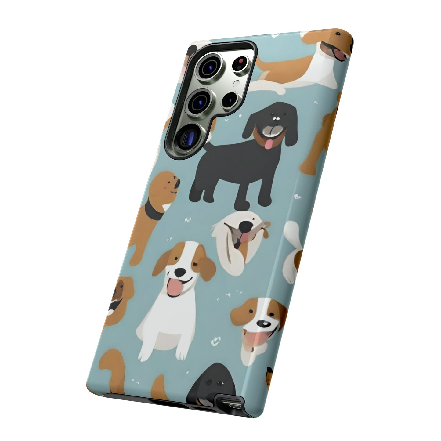 Sniffwagglendwalk™ Multi Dog Design Tough Phone Case. - Sniff Waggle And Walk