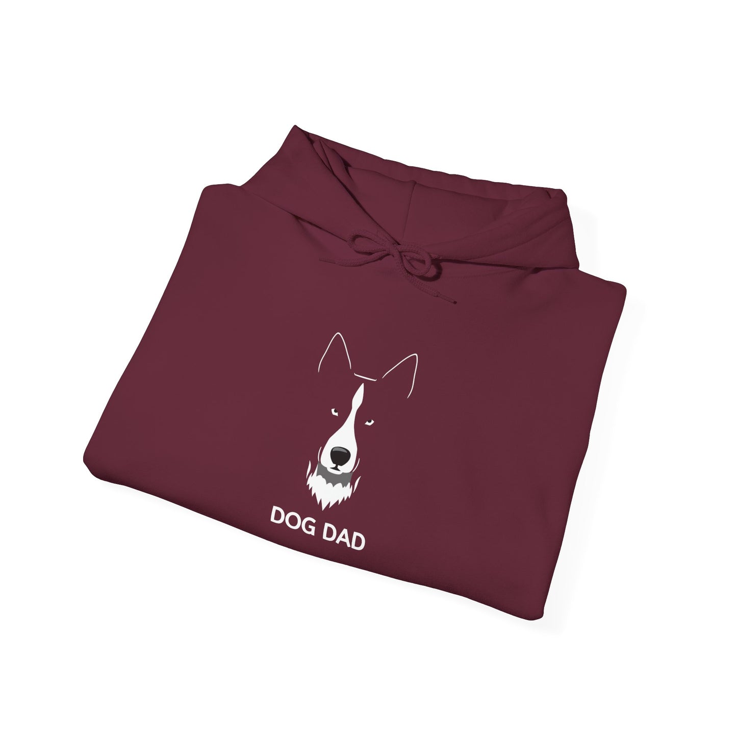 Border Collie Dog Dad hoodie, white line art on navy