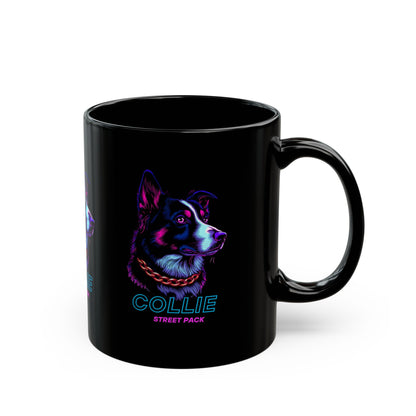 Neon Border Collie mug front view