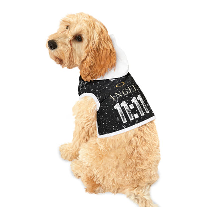Pet Hoodie — Black 'Angel 11:11' Starry Hooded Dog Shirt
