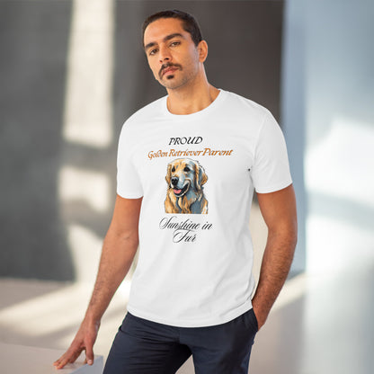 PROUD GOLDEN RETRIEVER PARENT "sunshine in fur" Soft Organic Dog Themed T-shirt - Unisex - Sniff Waggle And Walk