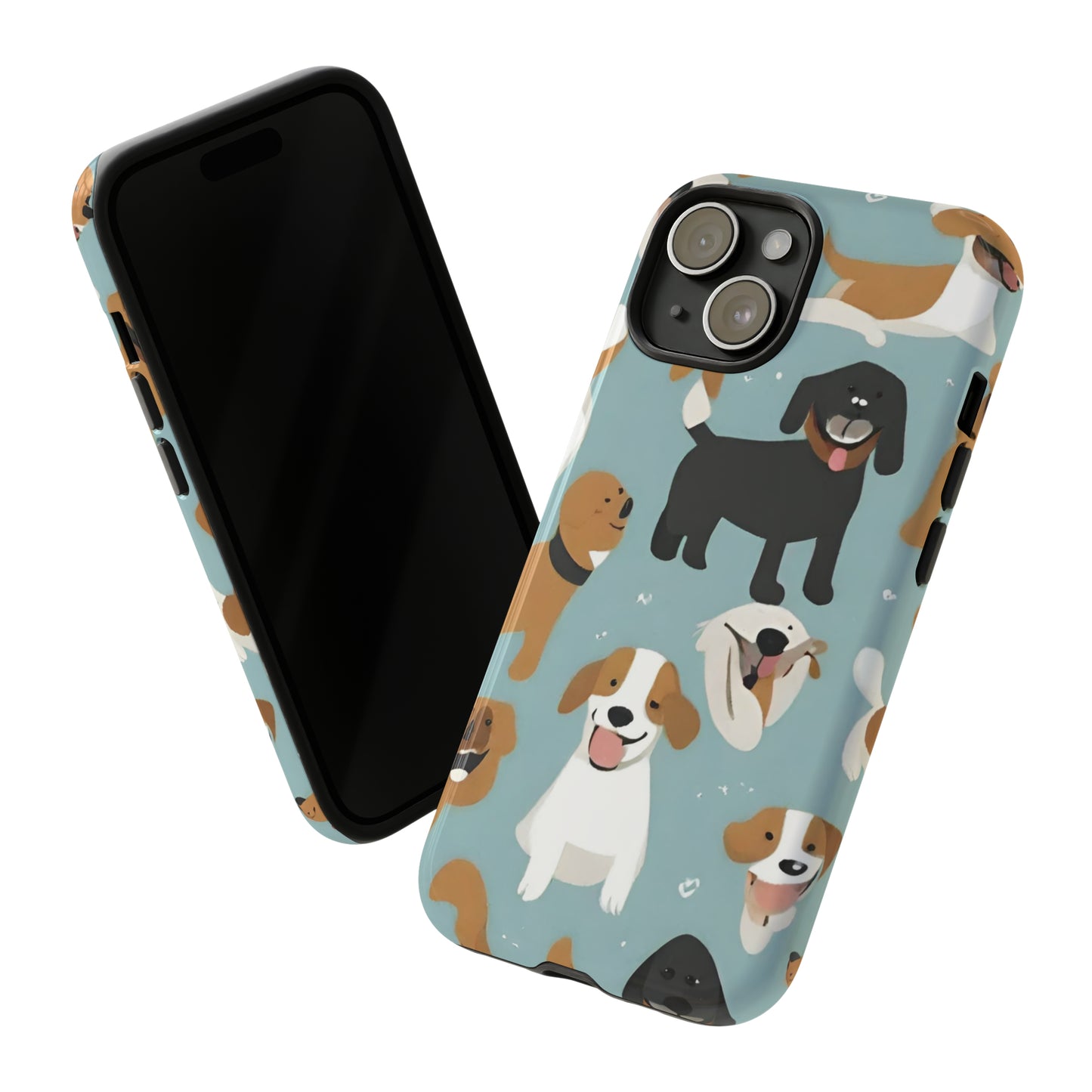 Sniffwagglendwalk™ Multi Dog Design Tough Phone Case. - Sniff Waggle And Walk