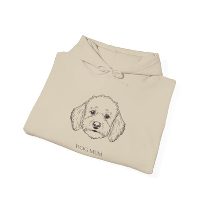 Cockapoo line art Dog Mum hoodie flat lay