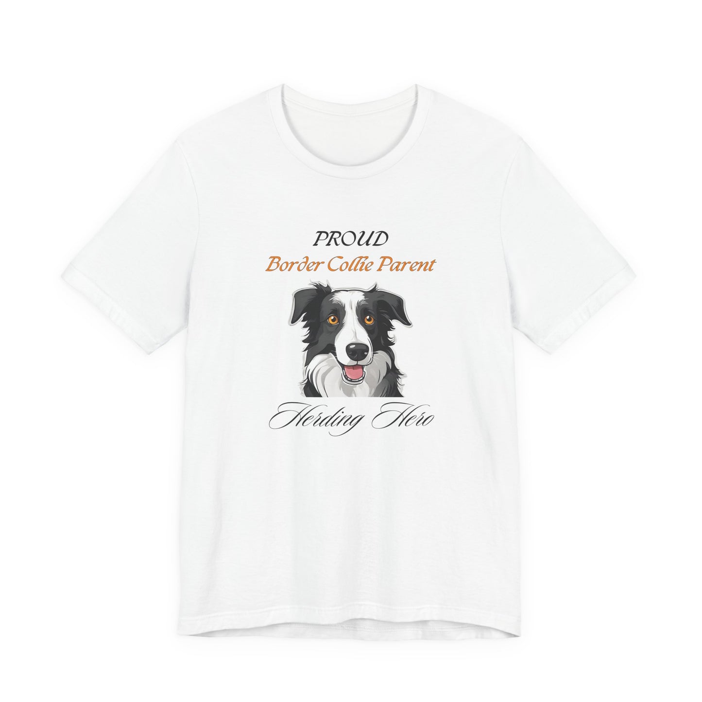 Proud Border Collie Parent t-shirt in Yellow, front view