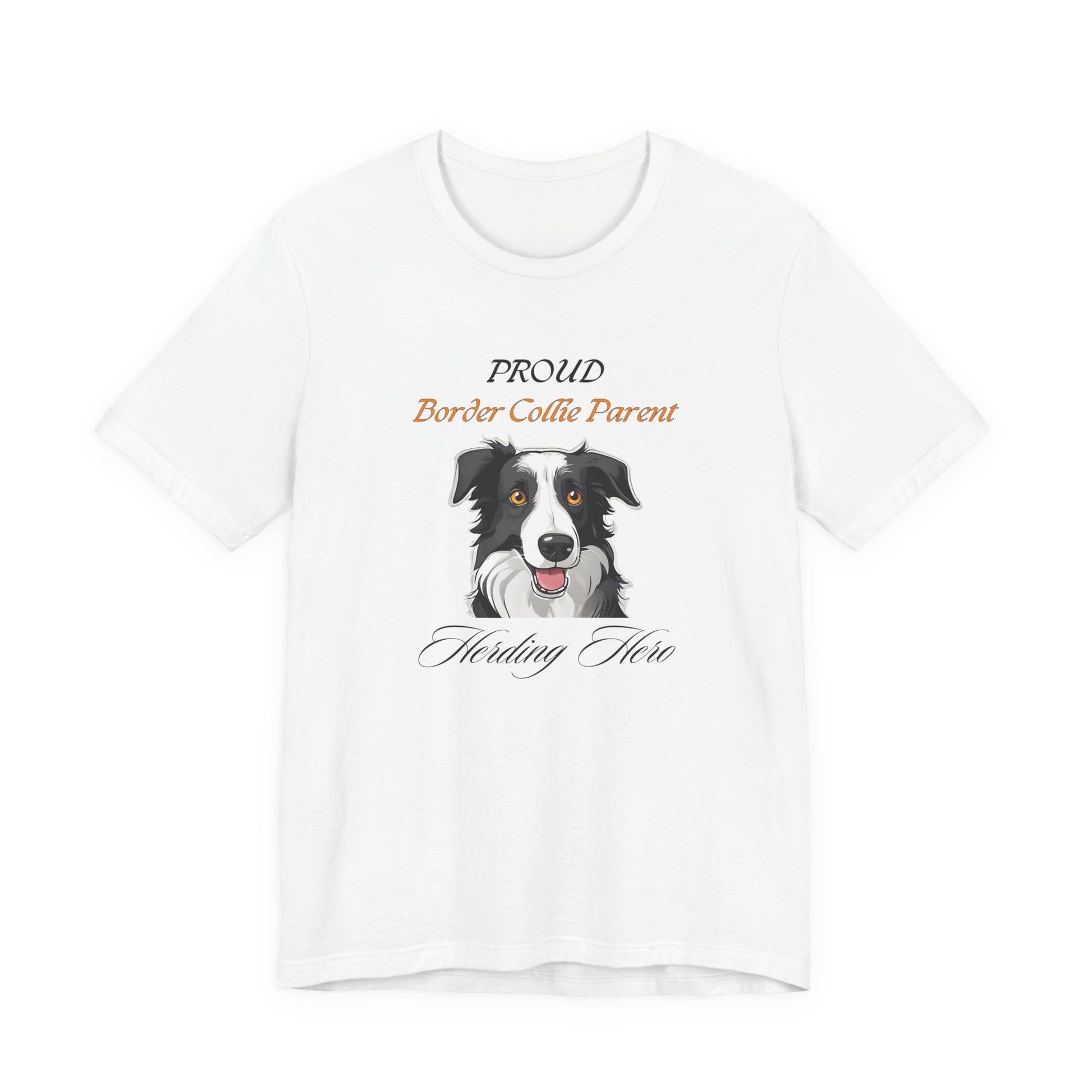 Proud Border Collie Parent t-shirt in Yellow, front view