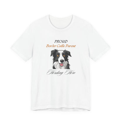 Proud Border Collie Parent t-shirt in Yellow, front view