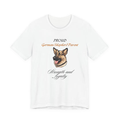 Proud German Shepherd Parent t-shirt in Yellow, front view