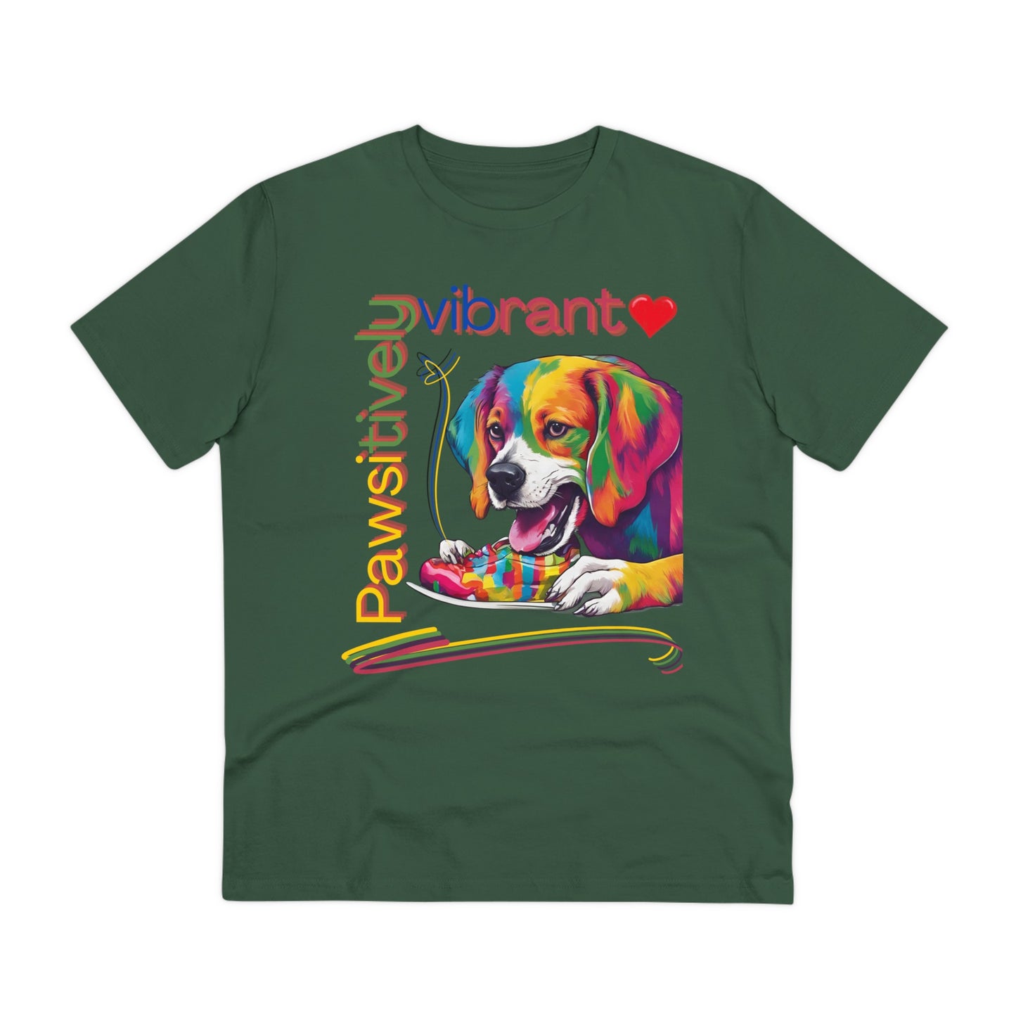 PAWSITIVELY VIBRANT Organic T-shirt - Unisex - Sniff Waggle And Walk