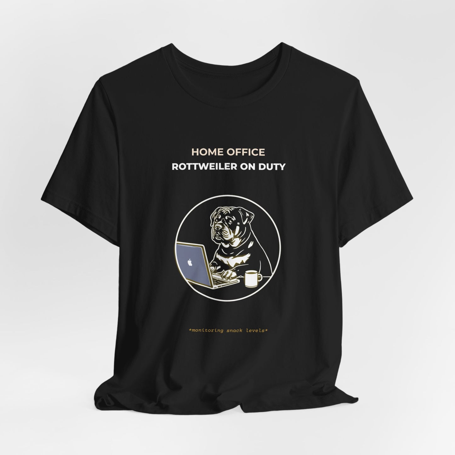 Rottweiler Home Office Tee — "Home Office Rottweiler On Duty" Graphic T‑Shirt