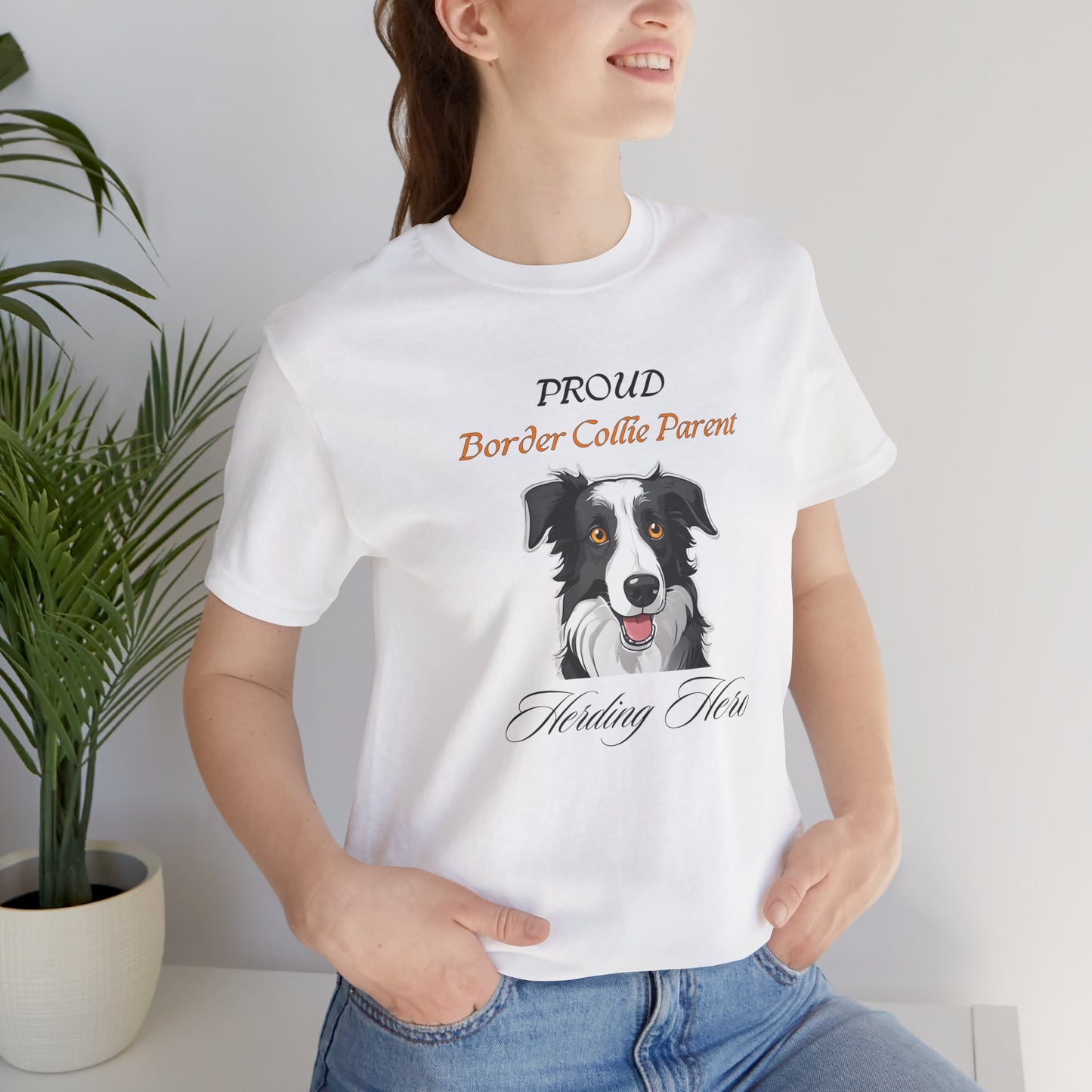 Proud Border Collie Parent organic t-shirt, front design