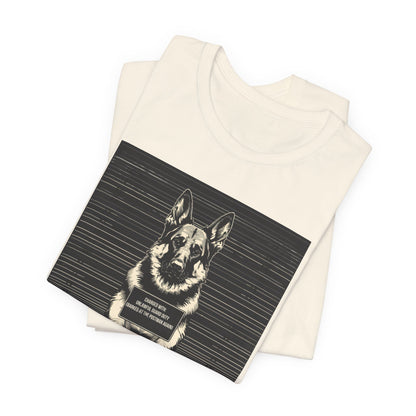German Shepherd True Crime Night Shift t-shirt, athletic heather, front view