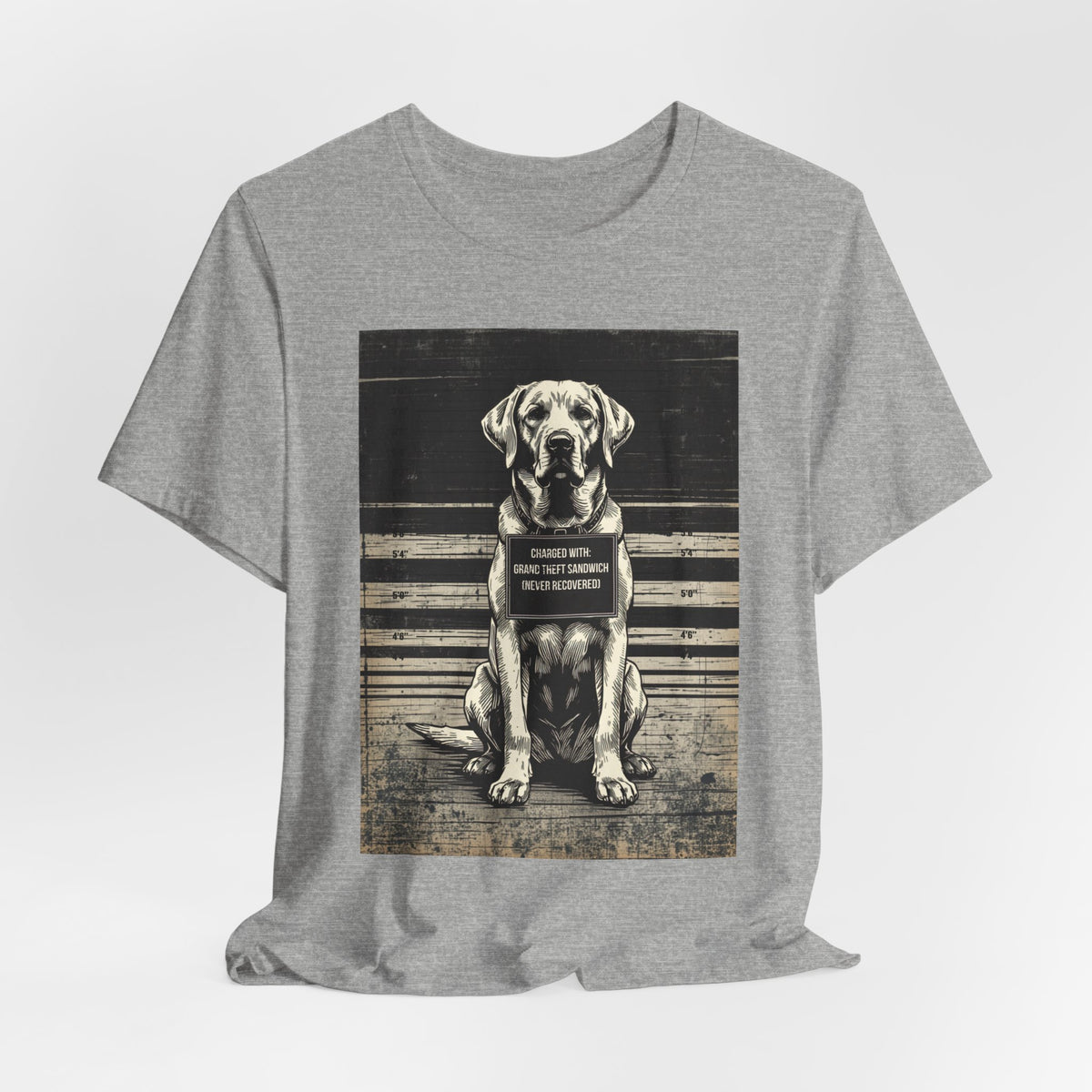 Labrador True Crime Night Shift t-shirt, black heather, back view
