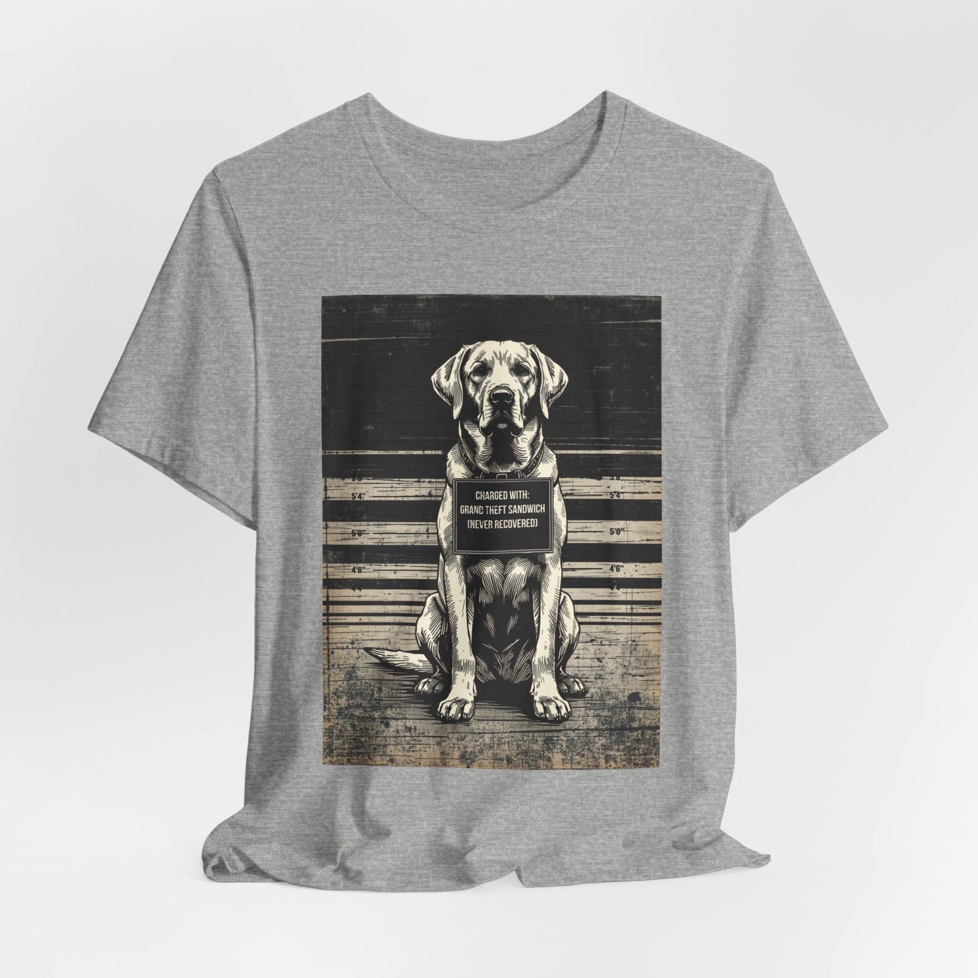 Labrador True Crime Night Shift t-shirt, black heather, back view