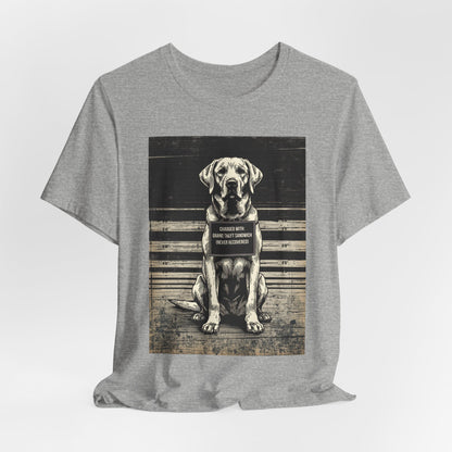 Labrador True Crime Night Shift t-shirt, black heather, back view