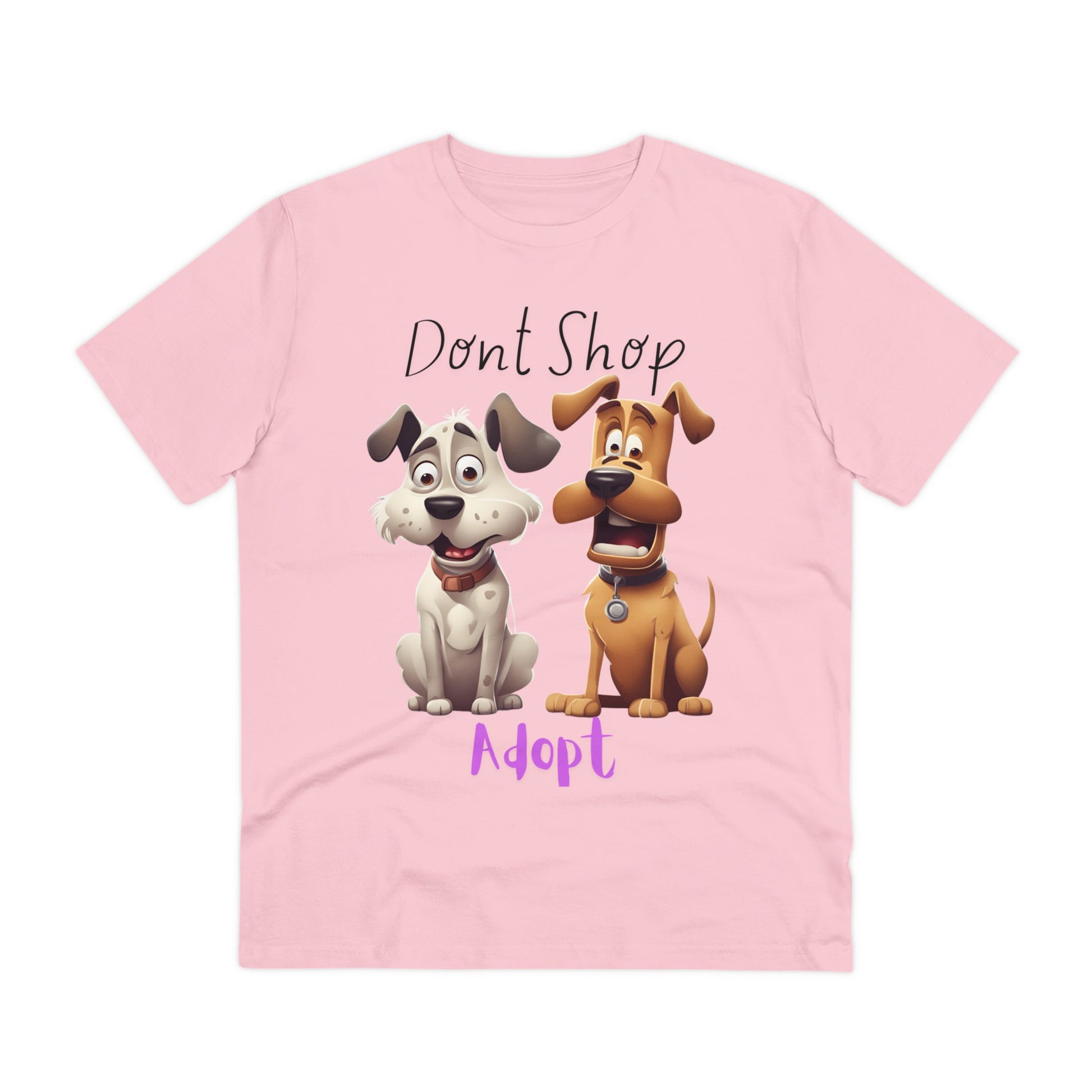 DONT SHOP ADOPT Organic ECO friendly T-shirt - Unisex - Sniff Waggle And Walk