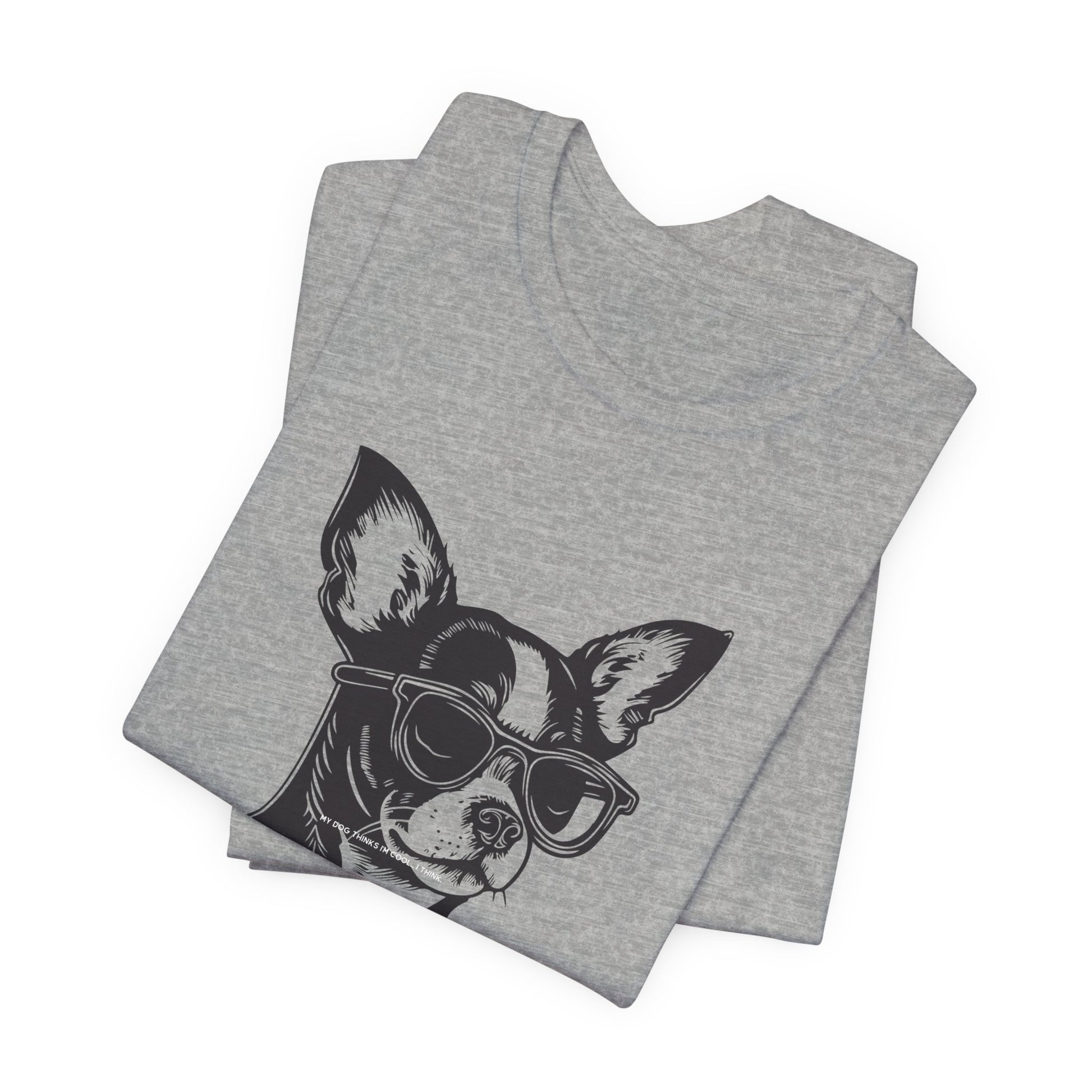 My Dog Thinks I'm Cool slogan dog tee casual outfit